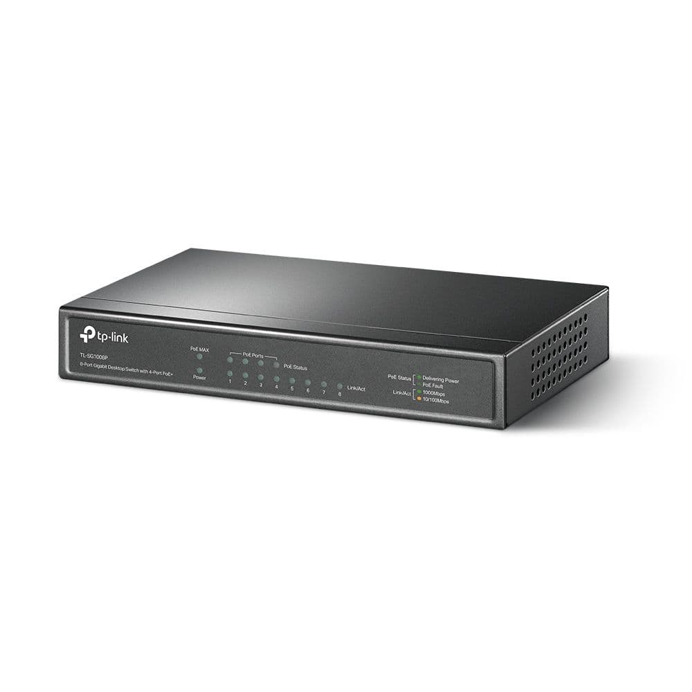 TP-Link TL-SG1008P eight-port desktop switch with four PoE+ ports